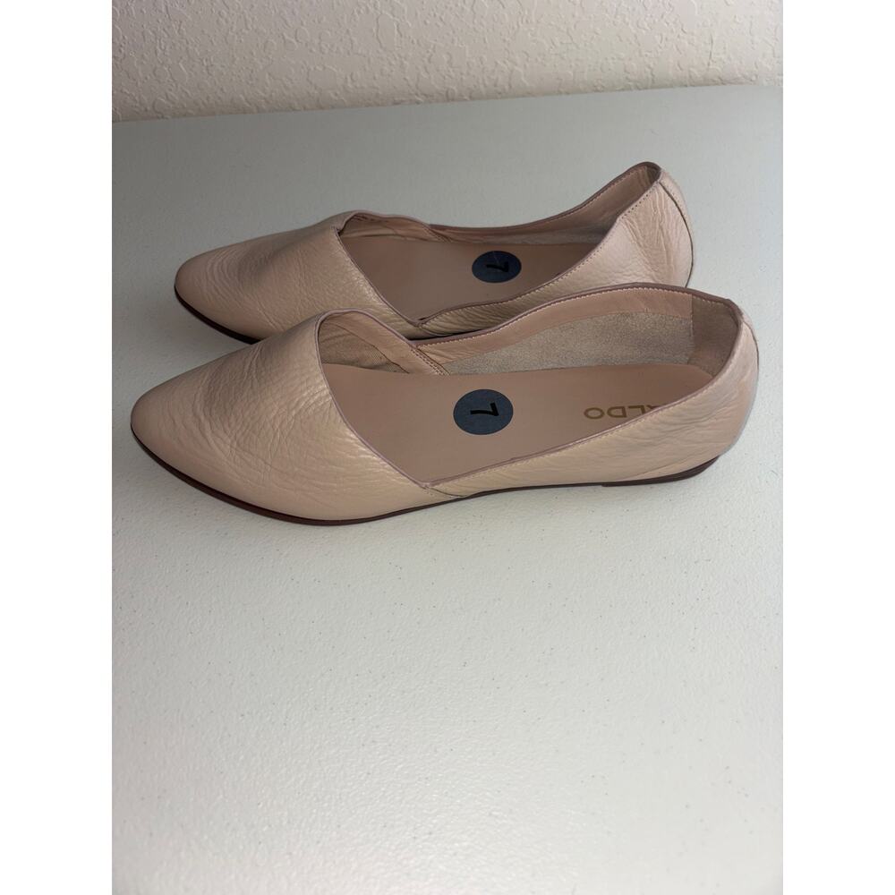Aldo Soft Leather Nude Ballet Flats Size 7 - Picture 4 of 6